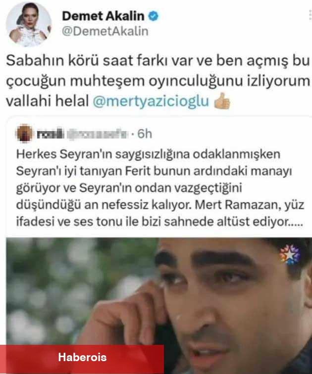 Demet Akalın yeniden yaptı yapacağını! Mert Ramazan Demir'i övmek isterken isimleri karıştırdı