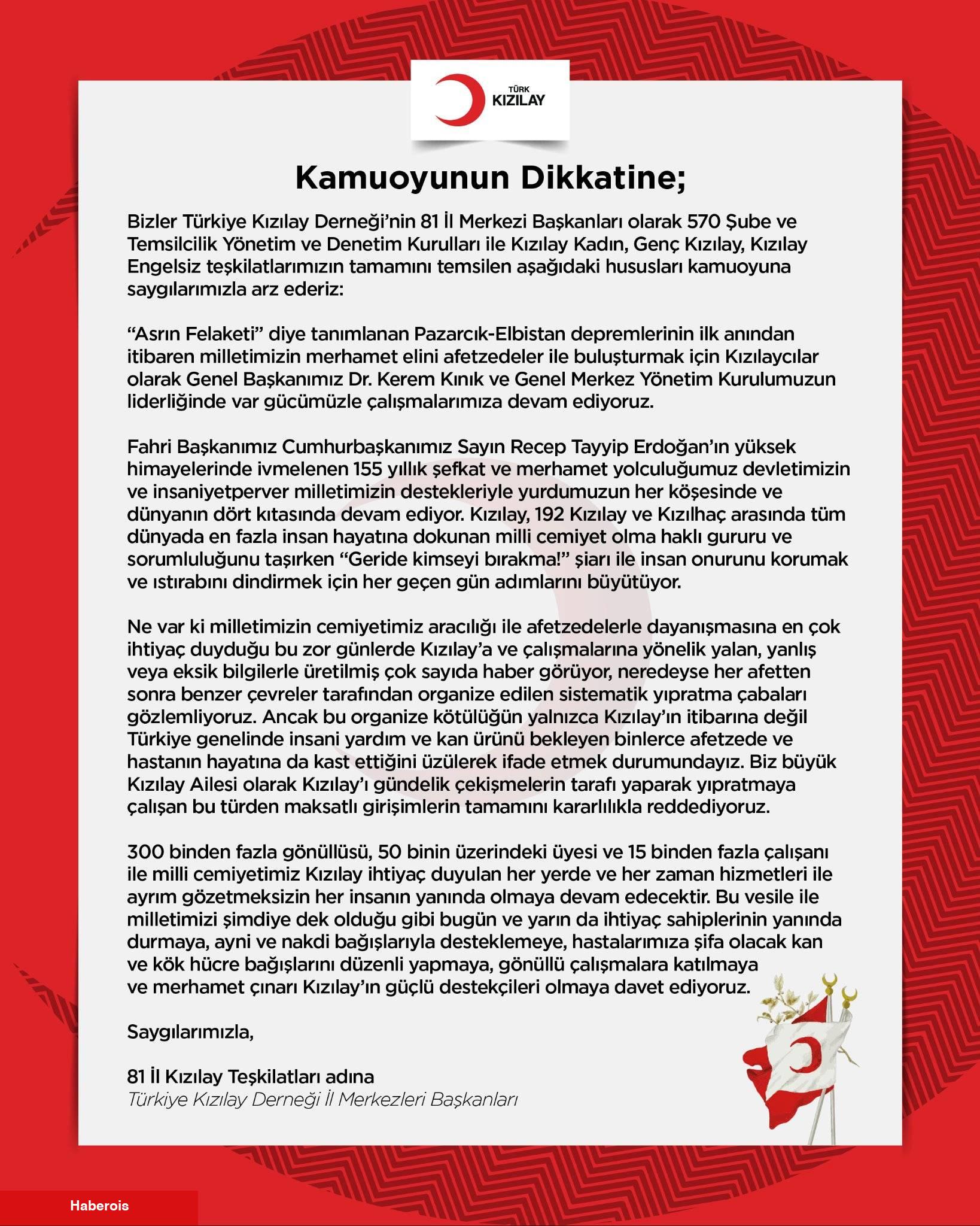 Kızılay 81 İl Başkanı Gazetecileri Sorumlu Tuttu !