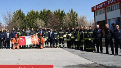 Konya Makedonyalı itfaiyecileri eğitti
