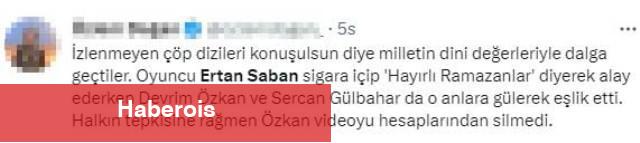 Oyuncu Ertan Saban'dan Ramazan ayı saygısızlığı! Toplumsal medyada tenkit yağmuruna tutuldu