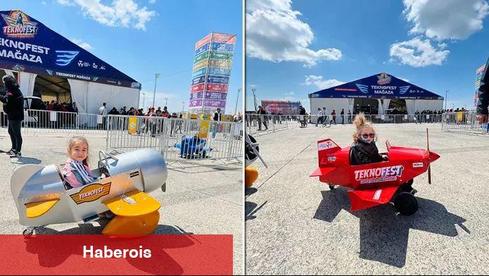 Sabri Sarıoğlu'nun pilot eşi Yağmur Sarıoğlu çocuklarıyla TEKNOFEST'i gezdi!