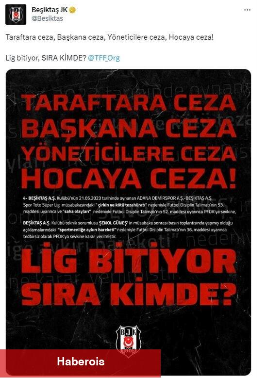 Beşiktaş'tan TFF'ye soru: "Sıra kimde?"