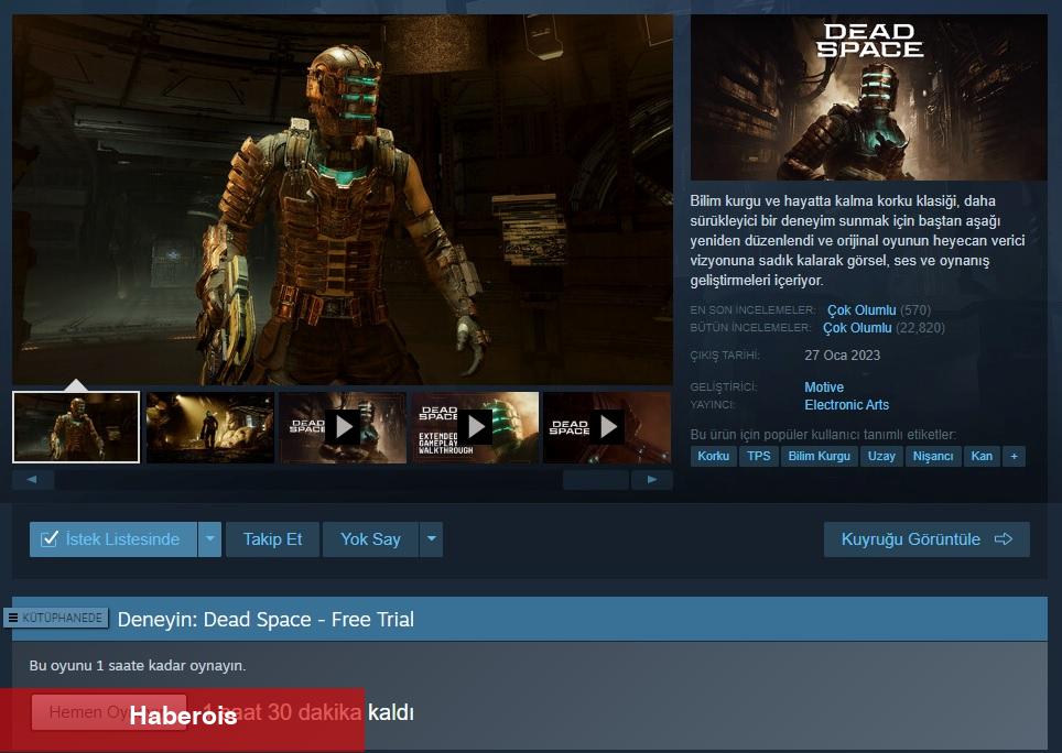 Dead Space Remake sonlu mühletle Steam'de fiyatsız oynanabiliyor! - Haberois Dead Space Remake sonlu mühletle Steam'de fiyatsız oynanabiliyor!