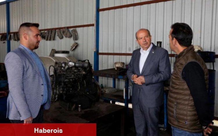 Ersin Tatar esnafın derdini dinledi - Haberois Ersin Tatar esnafın derdini dinledi