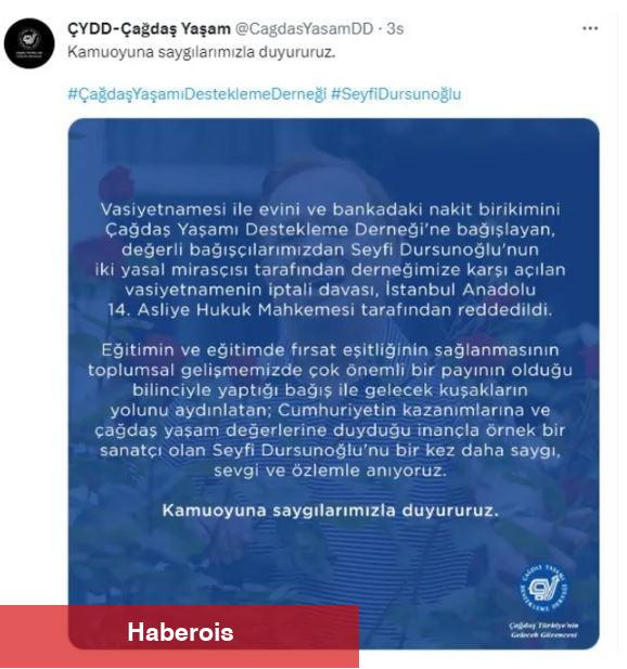 Seyfi Dursunoğlu'nun mirasıyla ilgili yeğenlerine makus haber! ÇYDD'den açıklama geldi