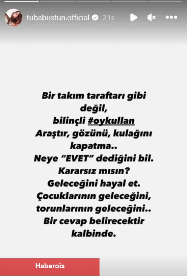 Tuba Büyüküstün'den dikkat çeken seçim paylaşımı! Toplumsal medyadan takipçilerini uyardı
