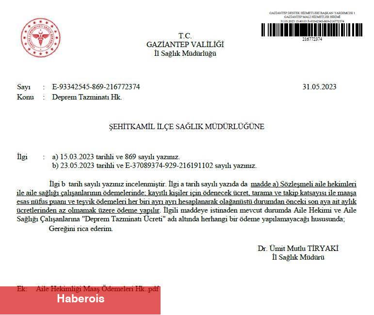 Aile Hekimlerine ve Sağlık Çalışanlarına Deprem Tazminatı Yok!