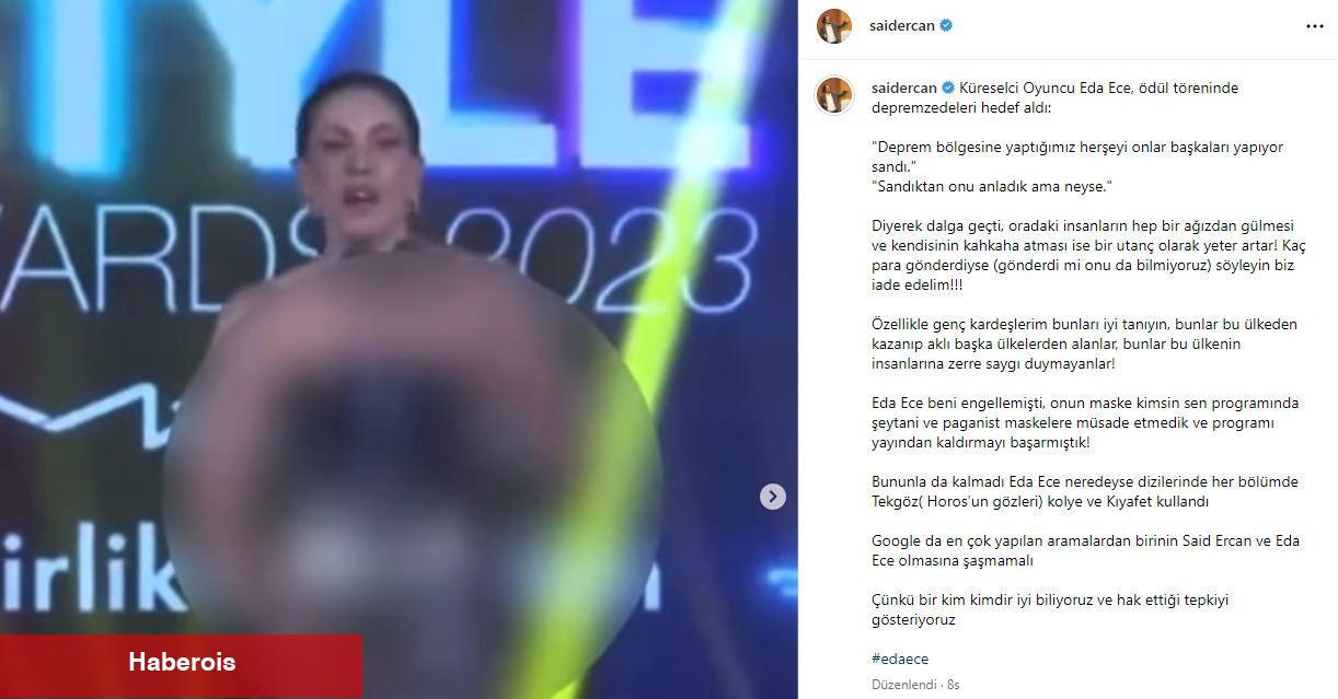 Eda Ece'nin depremzedeleri amaç alan kelamları ünlü isimlerin reaksiyonunu çekti! "Acımasızca"