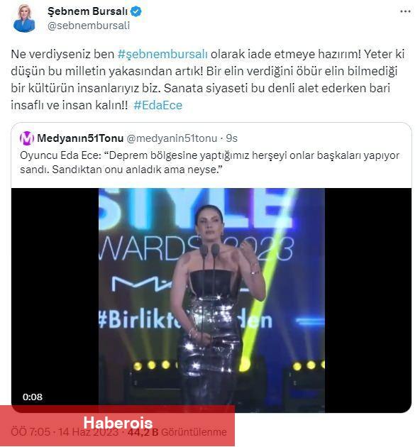 Eda Ece'nin depremzedeleri amaç alan kelamları ünlü isimlerin reaksiyonunu çekti! "Acımasızca"