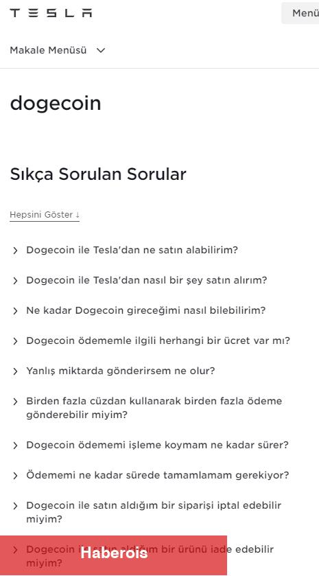 Tesla’nın Web Sitesinde Bu Altcoin İçin Özel Sayfa Var! - Haberois Tesla’nın Web Sitesinde Bu Altcoin İçin Özel Sayfa Var!