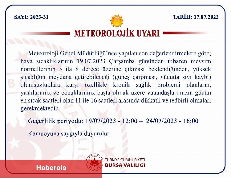 19 Temmuz'a dikkat! Marmara için 'sıcaklık' uyarısı!