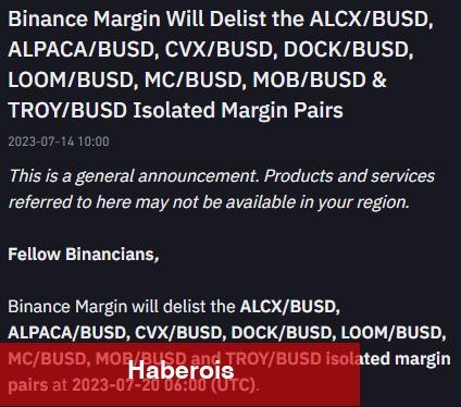 Binance, Bu 8 Altcoin İçin Delist Duyurusu Yaptı! - Haberois Binance, Bu 8 Altcoin İçin Delist Duyurusu Yaptı!