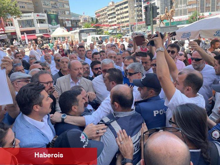 Bursa'da zam protestosunda bidonlu arbede!