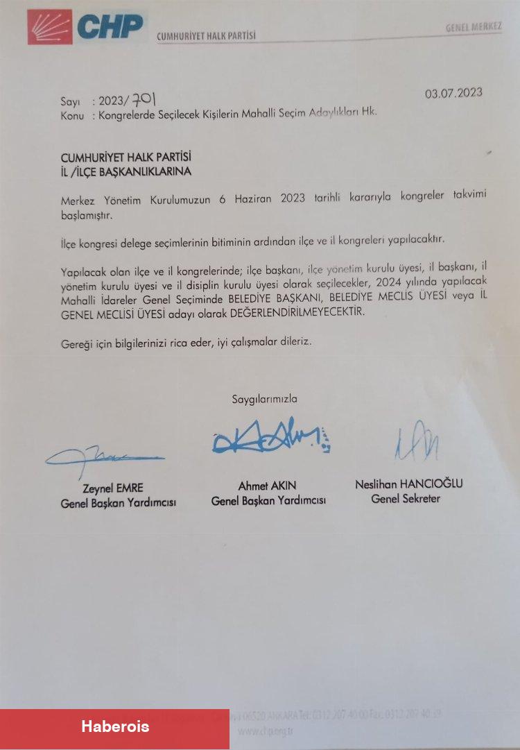 CHP’de yönetime girenler yerele aday olamayacak!