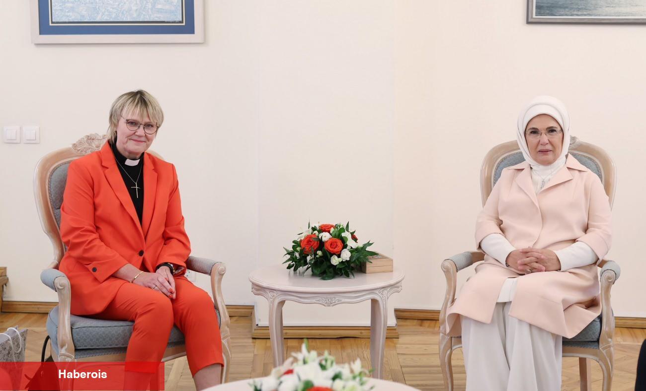Emine Erdoğan İsveç Başbakanı'nın eşi ile görüştü! Erdoğan hüznünü lisana getirdi