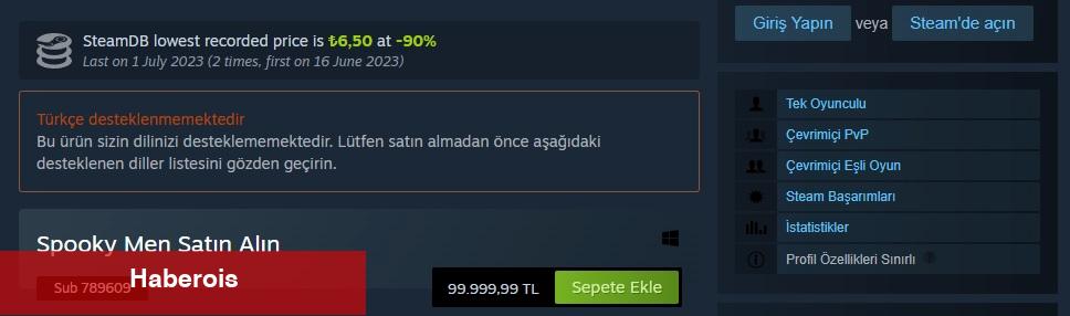 Spooky Men İsimli Oyun Steam'de 100.000 TL'den Satılıyor - Haberois Spooky Men İsimli Oyun Steam'de 100.000 TL'den Satılıyor
