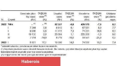 Yurt içinde ikamet eden 8 milyon 601 bin kişi seyahate çıktı