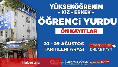 Antalya Büyükşehir Belediyesi Yükseköğrenim Yurtları için ön kayıtlar başladı