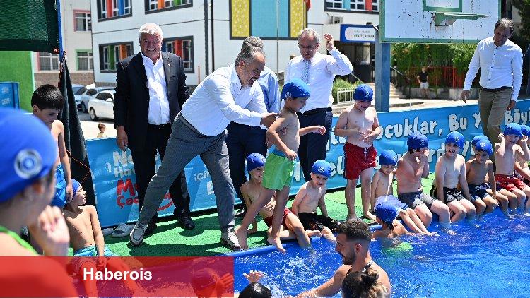 Bursa'da okul bahçelerinde serinleten eğitim