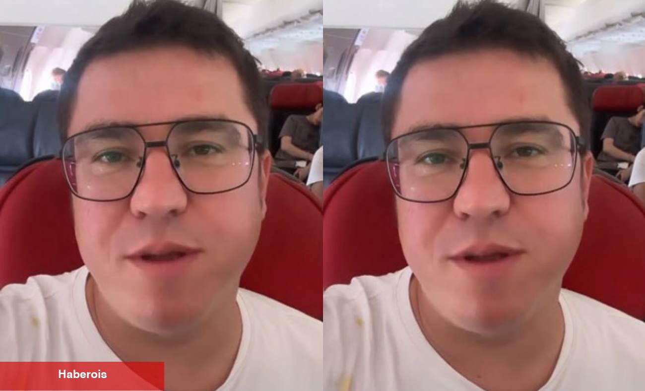 İbrahim Büyükak'ın uçakta sıkıntı anları! Neye uğradığını şaşırdı