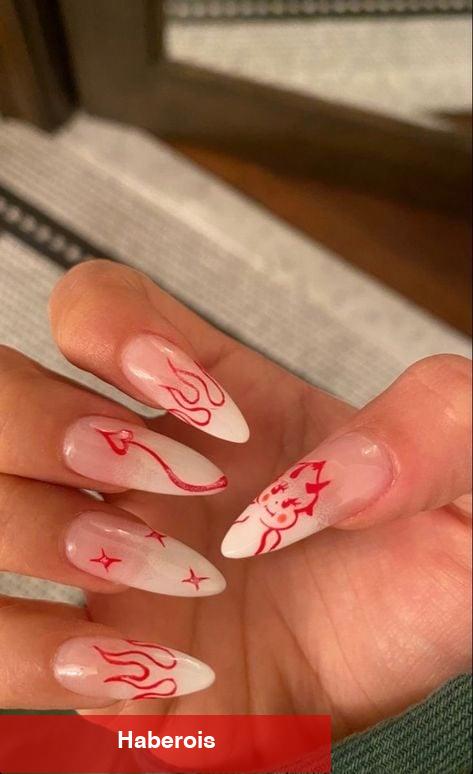 Kırmızı aşıkları için nail arka önerileri!