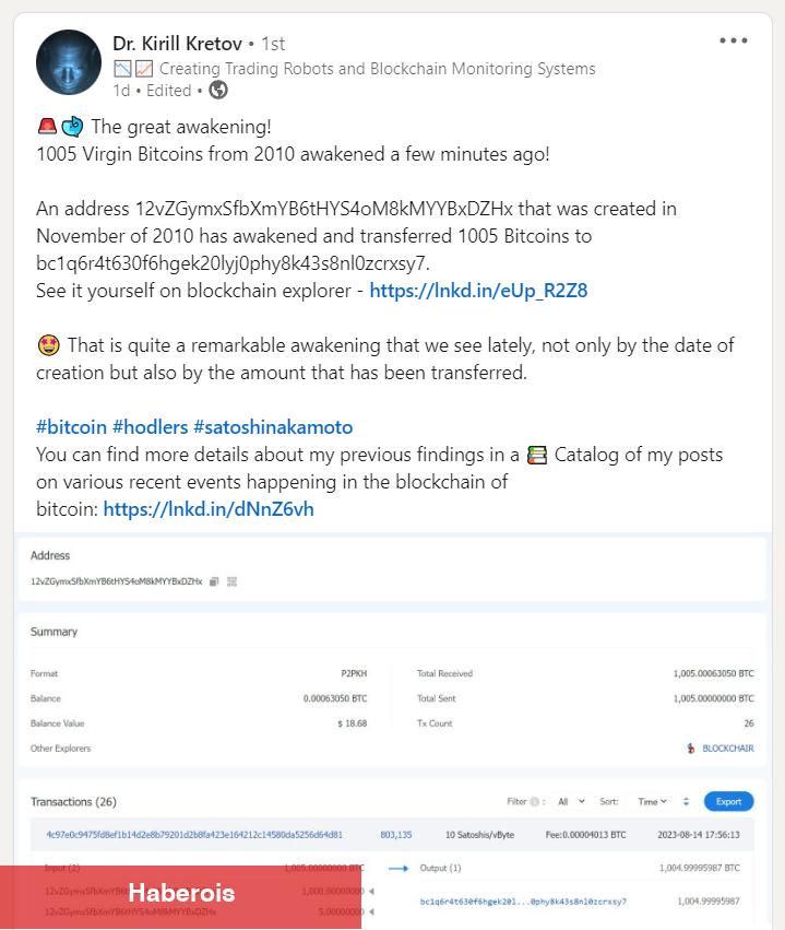 Satoshi Periyodu Bitcoin’leri Uyandı! Satış Mi Olacak?
