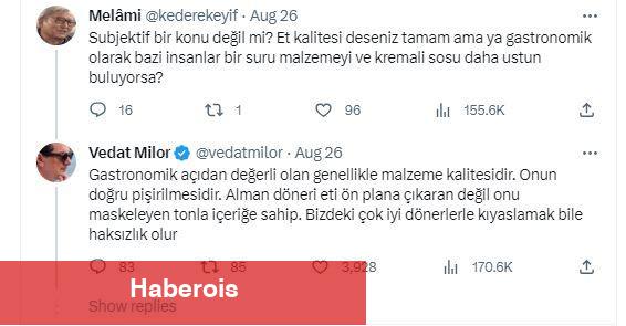Vedat Milor Türk-Alman döner kıyaslamasına son noktayı koydu! "Daha güzel olma ihtimali sıfır"