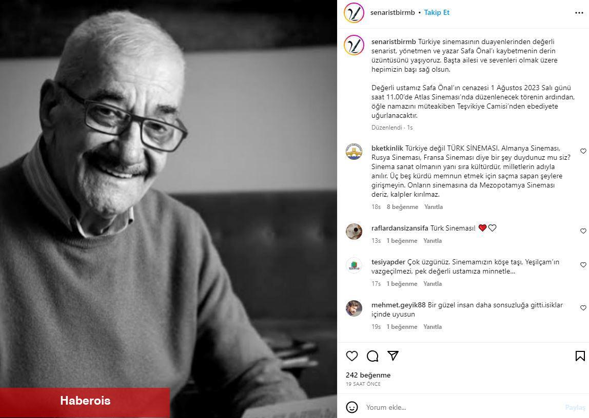 Vefatıyla sanat dünyasını yasa boğan Safa Önal'a ünlü isimlerden veda
