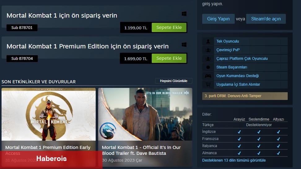 Mortal Kombat 1'in PC Sürümüne Tartışmalı Müdafaa Denuvo Eklendi - Haberois Mortal Kombat 1'in PC Sürümüne Tartışmalı Müdafaa Denuvo Eklendi