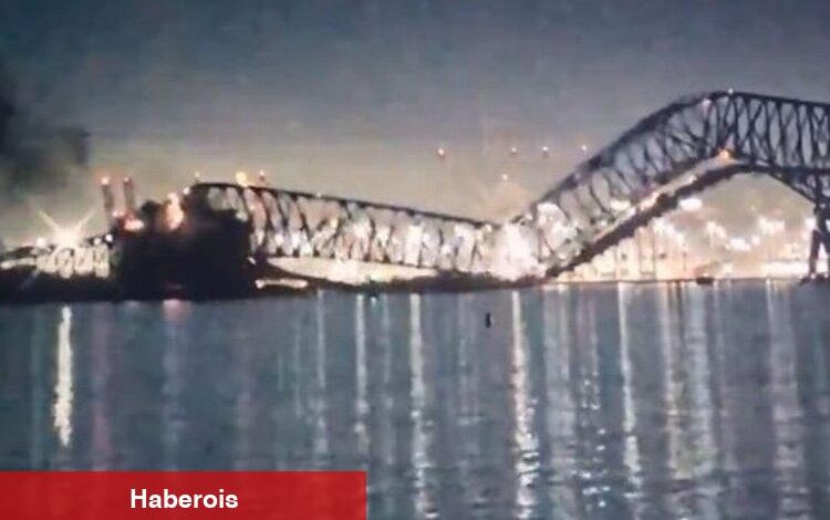 ABD'de yük gemisi köprüyü yıktı! - Haberois ABD'de yük gemisi köprüyü yıktı!
