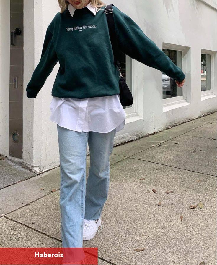 Sweatshirt kombini nasıl yapılır? Sweatshirt altına ne giyilir?Sweatshirt kombin teklifleri
