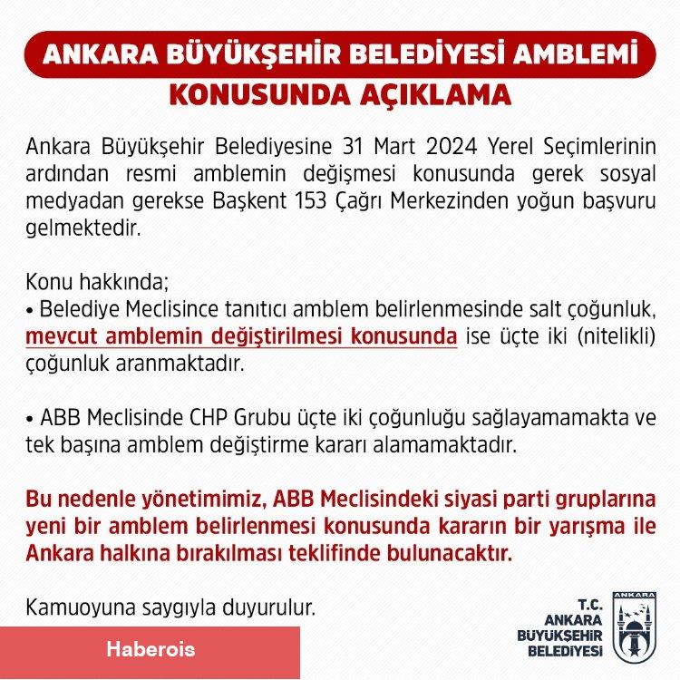 Ankara'da amblem oylaması! Kararı halk verecek!