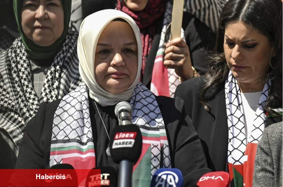 AK Parti bayan kolları Filistinli anneler için toplandı! "Anne katili İsrail"