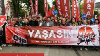 Bursa Osmangazi'de coşkulu 1 Mayıs yürüyüşü