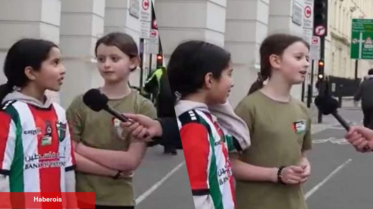 Dünyada bir ihtilal yaşanıyor! İngiltere'de 2 küçük kız Filistin'de yaşananlara dikkat çekti