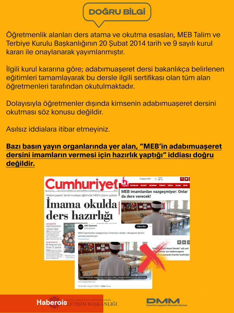 Adab-ı muaşeret dersini kim verecek? Açıklama geldi
