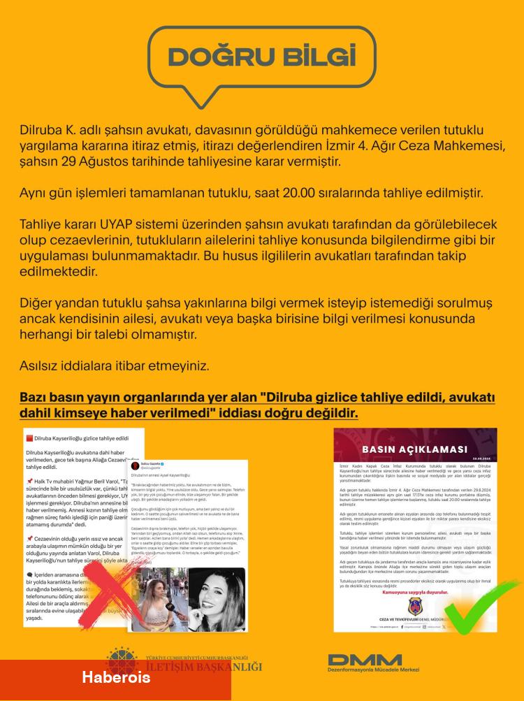 Dilruba gizlice tahliye mi edildi? Açıklama geldi