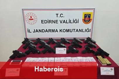İpsala’daki operasyonda 17 tabanca ele geçirildi