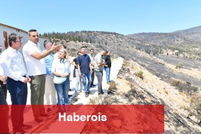 İzmir Çiğli'de Başkan Yıldız yangın bölgesinde