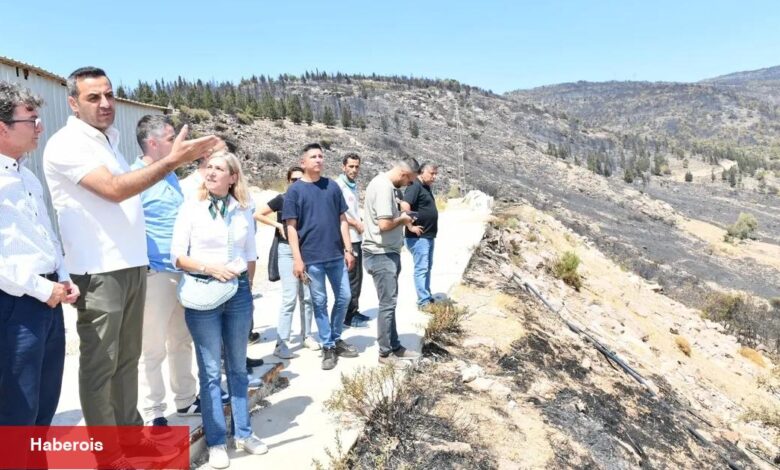 İzmir Çiğli'de Başkan Yıldız yangın bölgesinde - Haberois İzmir Çiğli'de Başkan Yıldız yangın bölgesinde