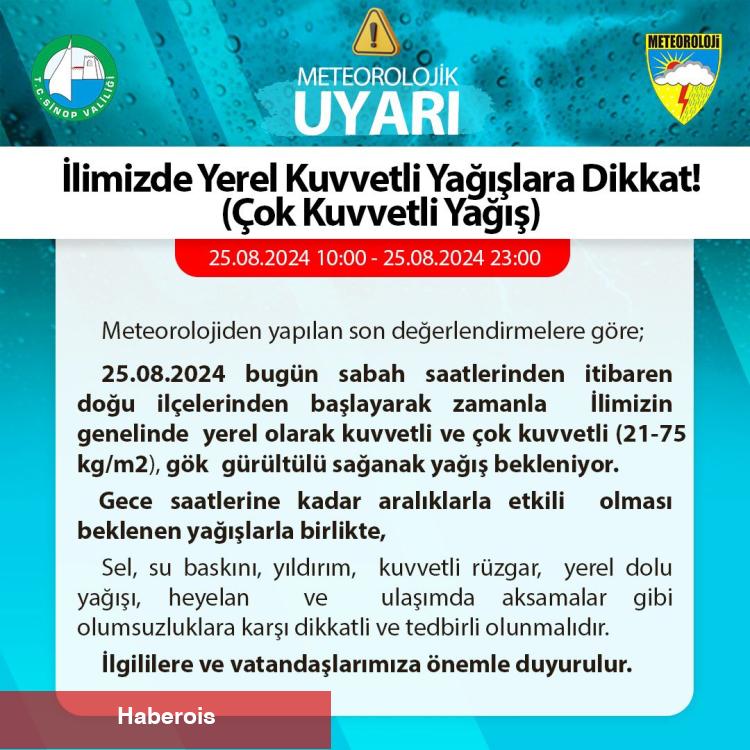 Sinop'tan uyarı! Dere yataklarından uzak duralım