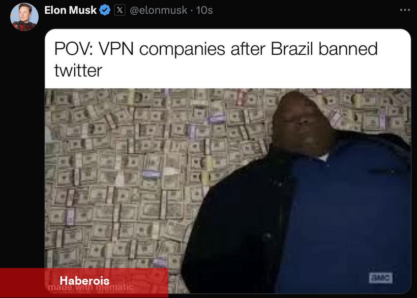 Elon Musk X’i yasaklayan Brezilya ile dalga geçti