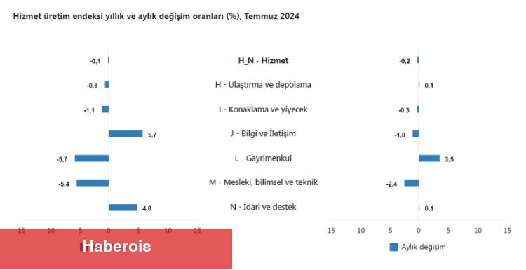 Hizmet üretim endeksi yıllık yüzde 0,1 azaldı... Gayrimenkul hizmetleri yüzde 3,5 arttı