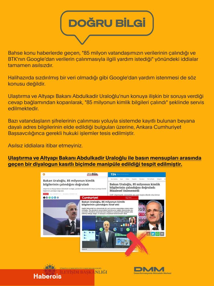 İletişim'den 'veri sızıntısı' iddiasına açıklama