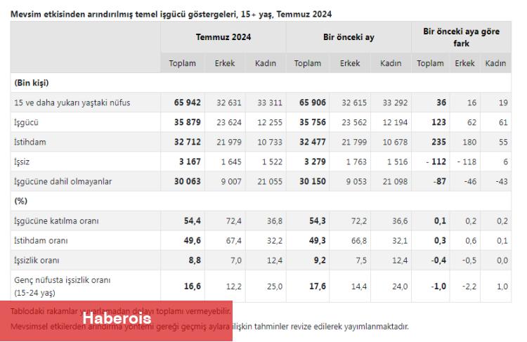İşgücü İstatistikleri yayımlandı... İşsiz sayısı 112 bin kişi azaldı