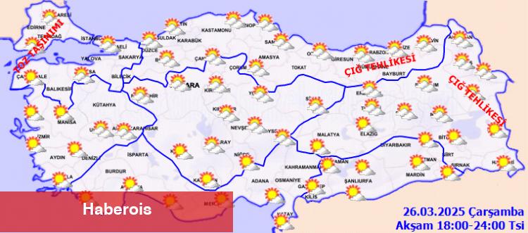 Kuzeybatıda toz taşınımına dikkat!