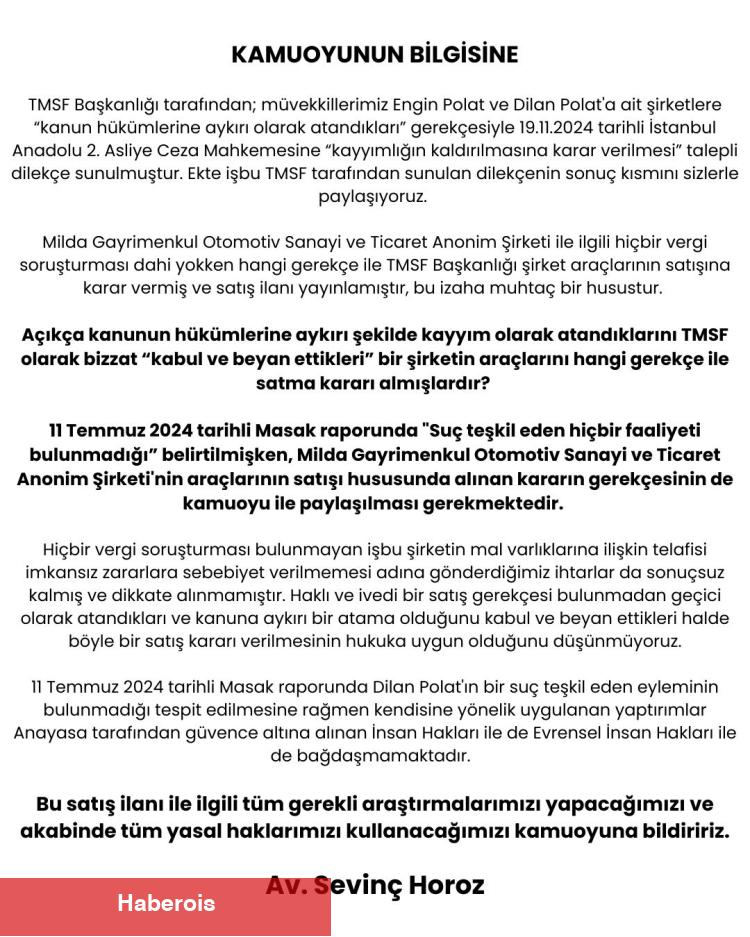 TMSF listeyi yayımladı! Dilan-Engin Polat cephesinden sert tepki geldi