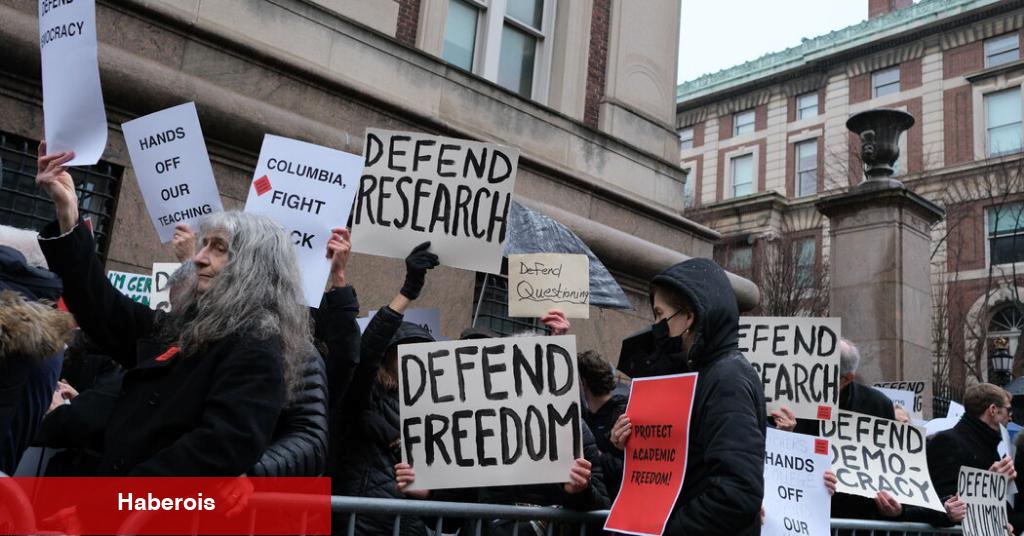 Trump yetkilileri üniversite imtiyazlarını dolu olarak Columbia fakültesi protestoları