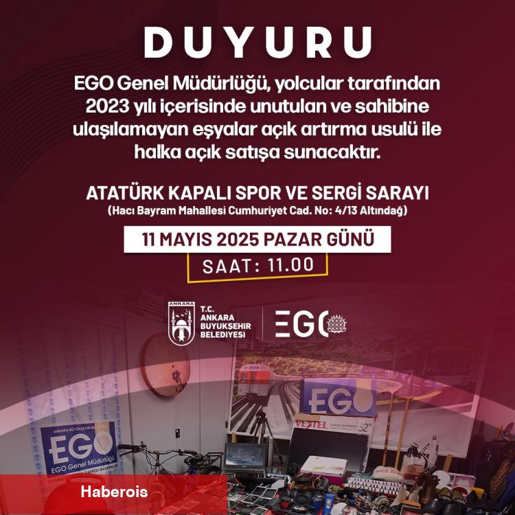 Ankara'da unutulan eşyalar için açık artırmaya çıkıyor