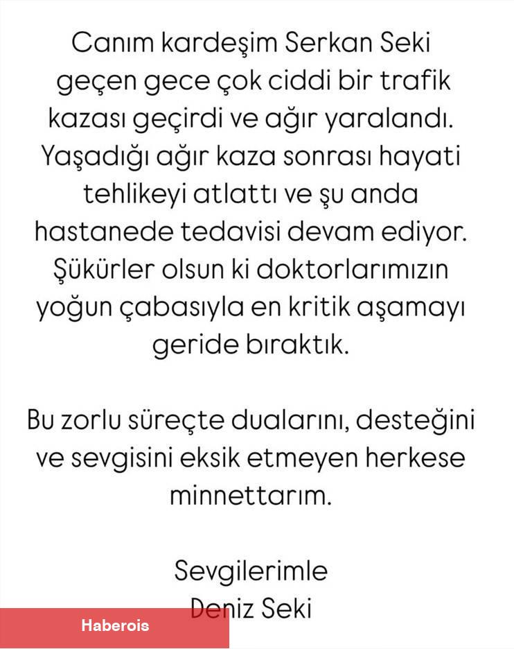 Deniz Seki üzen haberi duyurdu! "Tedavi altına alındı"